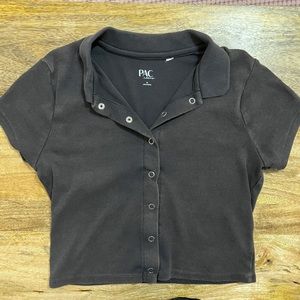 Pacsun Button down Overdyed Crop top